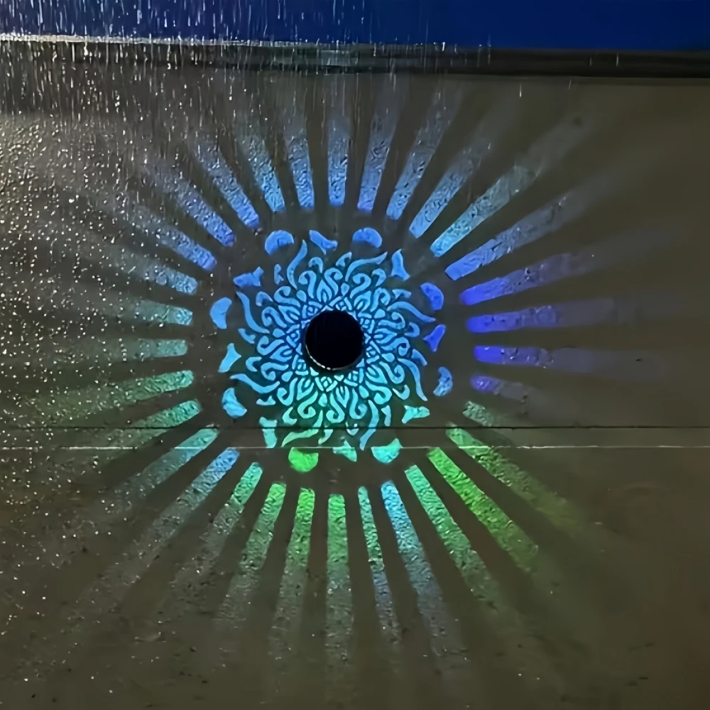 Decorative solar wall light with LED bulbs