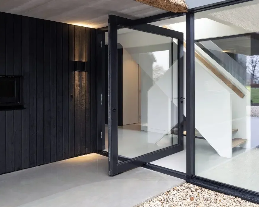 Custom Wooden Front Door with High Quality Modern Simple Design