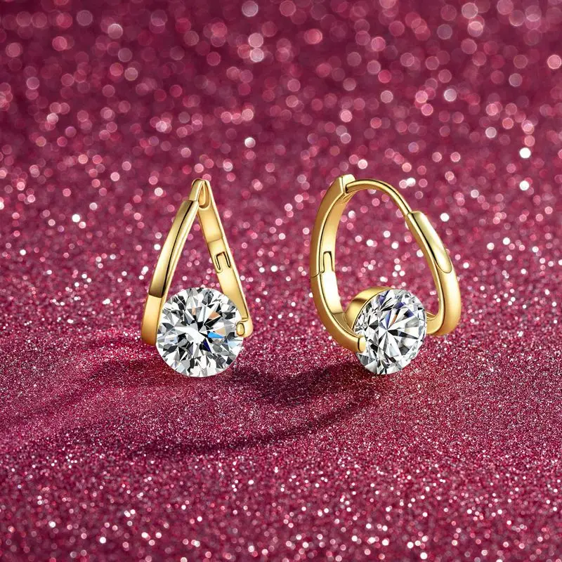 Eye catching Banquet Irregular Earrings For Women 2 Carat plus 2 Carat, Moissanite PT950 Platinum Dazzling Party Jewelry
