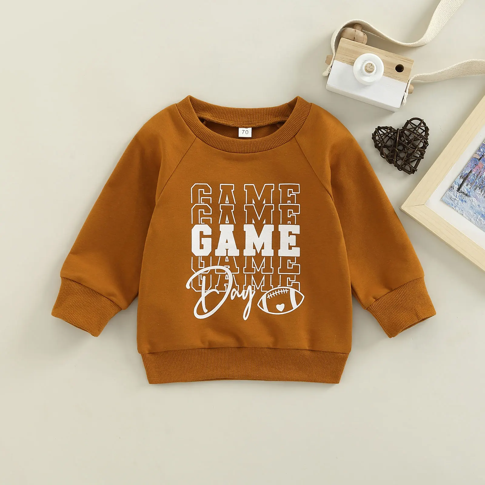 2022-08-27 Lioraitiin 0-3Years Infant Baby Boy Girl Casual Pullovers Long Sleeve Round Neck Letter Print Ribbed Cuffs Sweatshirt