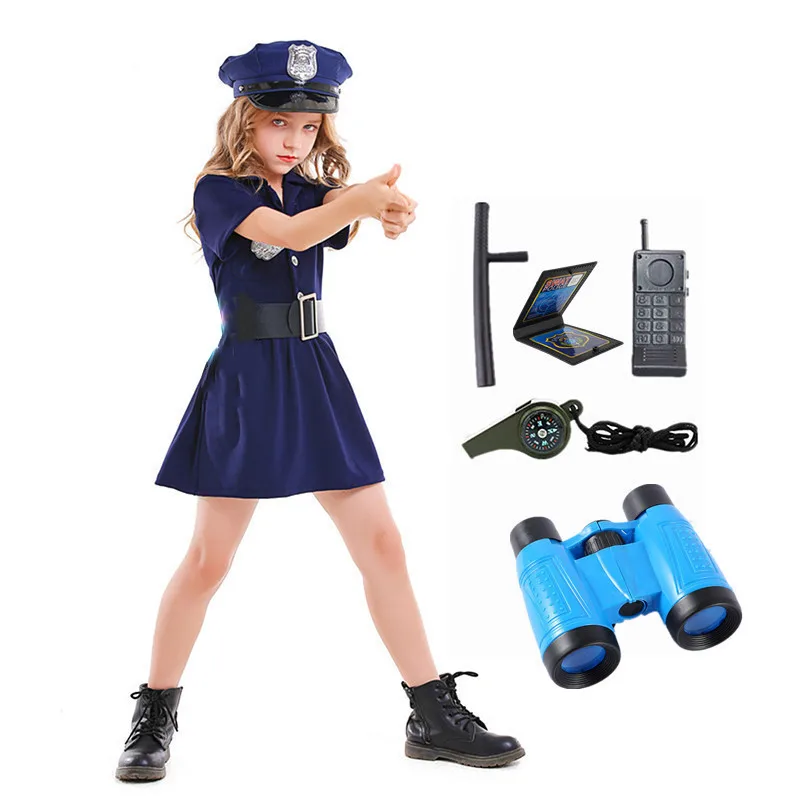 Super Cool Girls Police Set Officer Dress + Hero Career Suit + 5PC Police Toys To Ignite Holiday Party Excitement