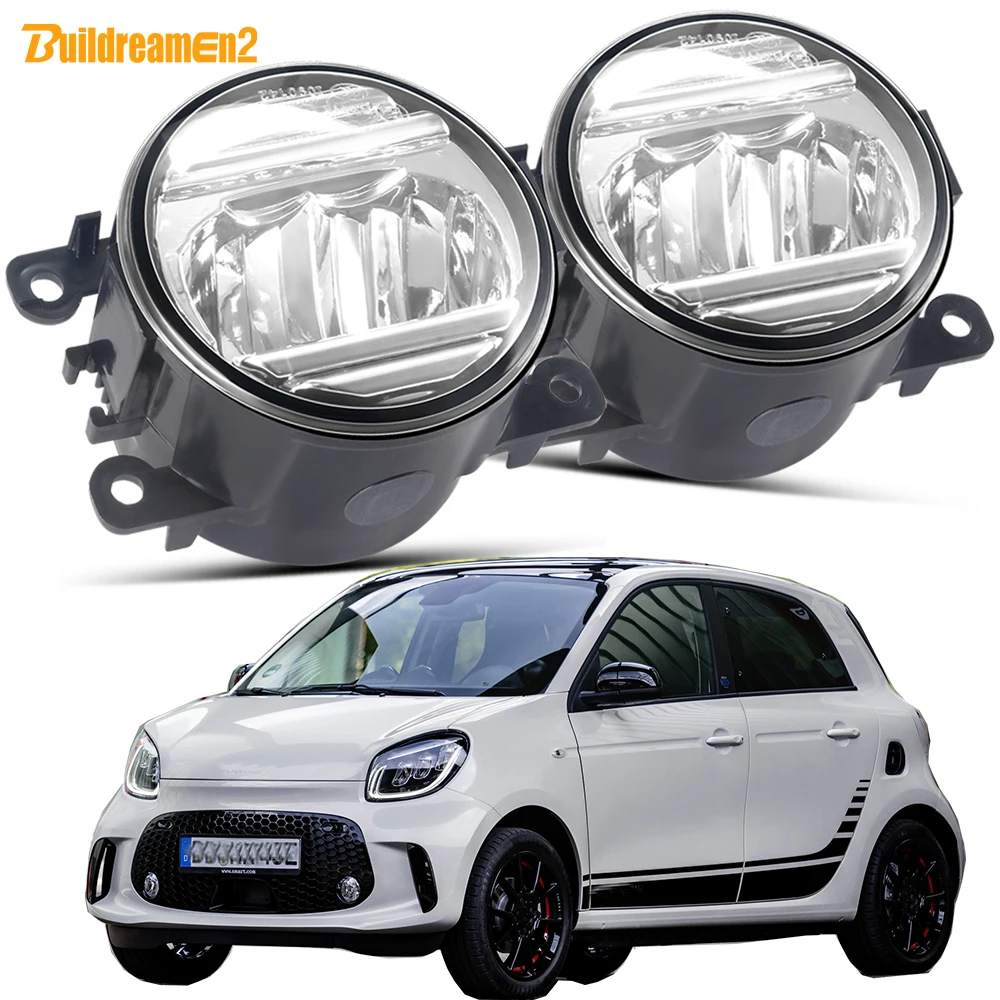 2 Pcs LED Fog Light Assembly DRL For Smart Forfour (W453) 2014-2019 30W 3000LM Car Fog Daytime Running Lamp Accessories