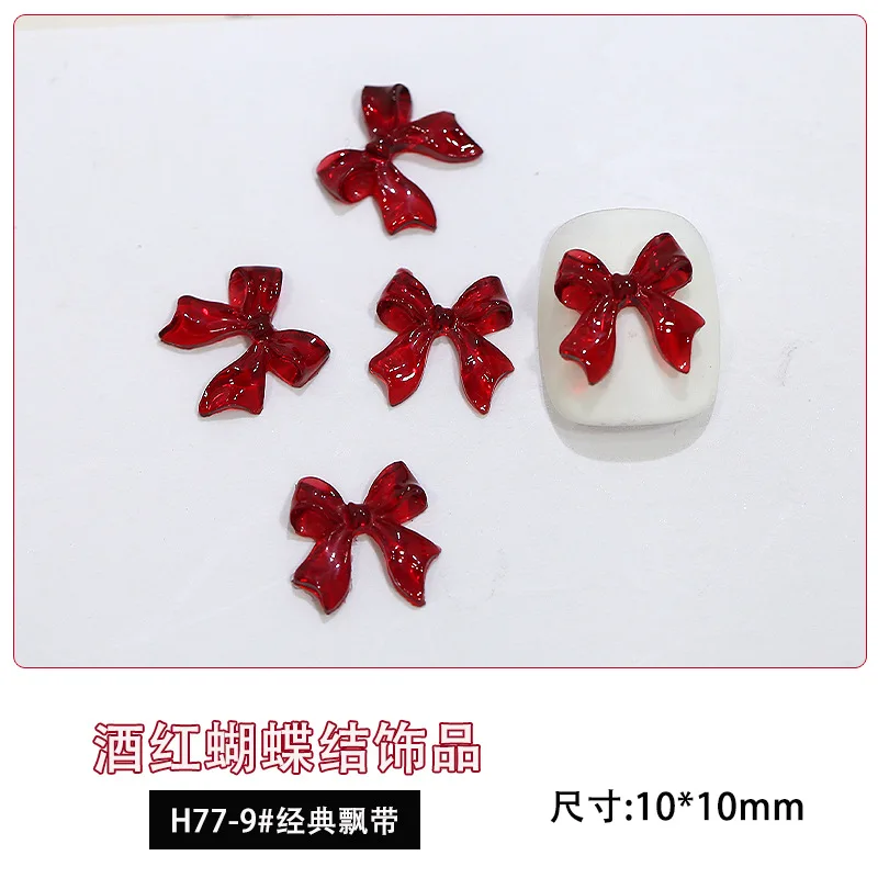 50 قطعة الشتاء الأنجورا القوس الأحمر ثلاثية الأبعاد مسمار الفن اكسسوارات لطيف ربطة القوس فيونكة كاميليا الحب مسمار الزينة DIY بها بنفسك الراتنج مسمار السحر مزيج أجزاء