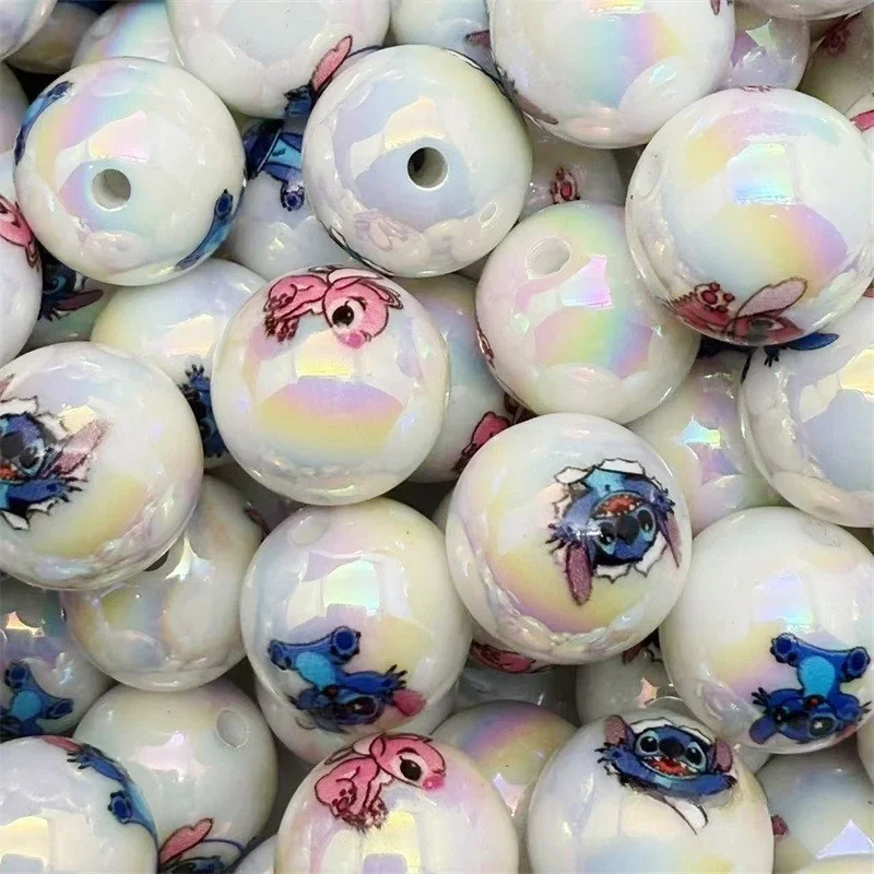 Mixed 10pcs Stitch and Angel round Focal Beads for DIY bracelet necklace anklet pen keychain Accessories