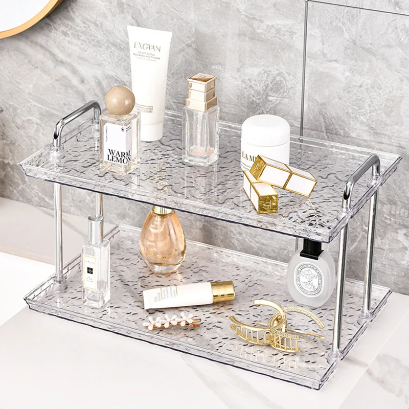 Table Top Shelf Bathroom Bathroom Toiletries Storage Rack Hotel Restaurant Double Tray Decoration Water Cup Holder