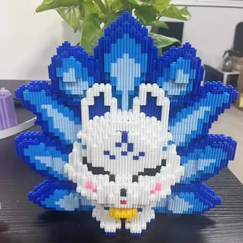 Super Sized Nine Tailed Fox Assembly Block Children's Toy Cute Toy Boys and Girls Birthday Gift Series Jewelry view 5