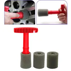 Lug Nut Cleaning Brush Professional Soft Recessed Sponge Head Wheel Hub Cleaning Tool for Automotive