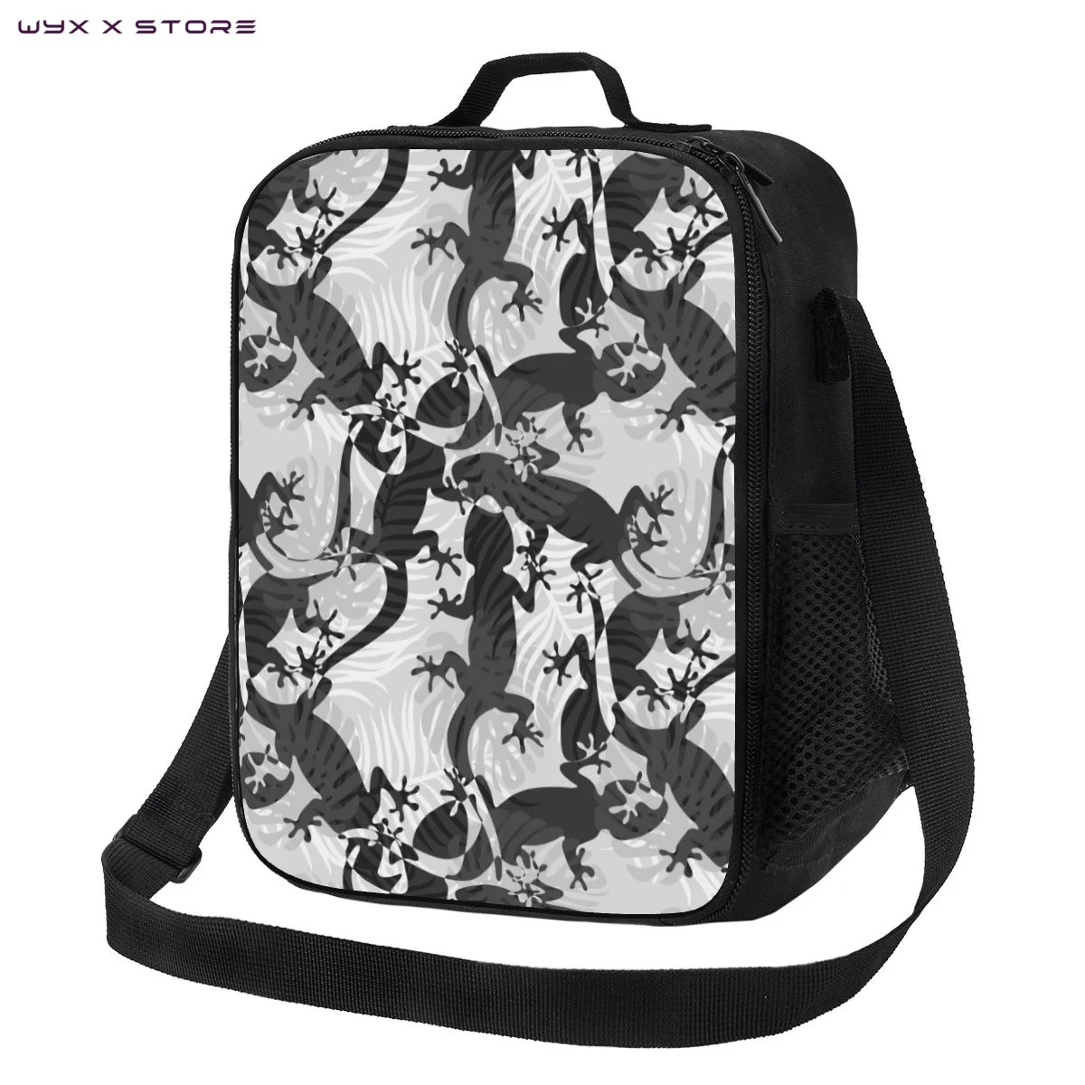 

Abstract Tropical Lizards And Palm Leaves Crossbody Lunchbox Thermal insulation Food Lunch Bag Insulated Handbags Ice Bags