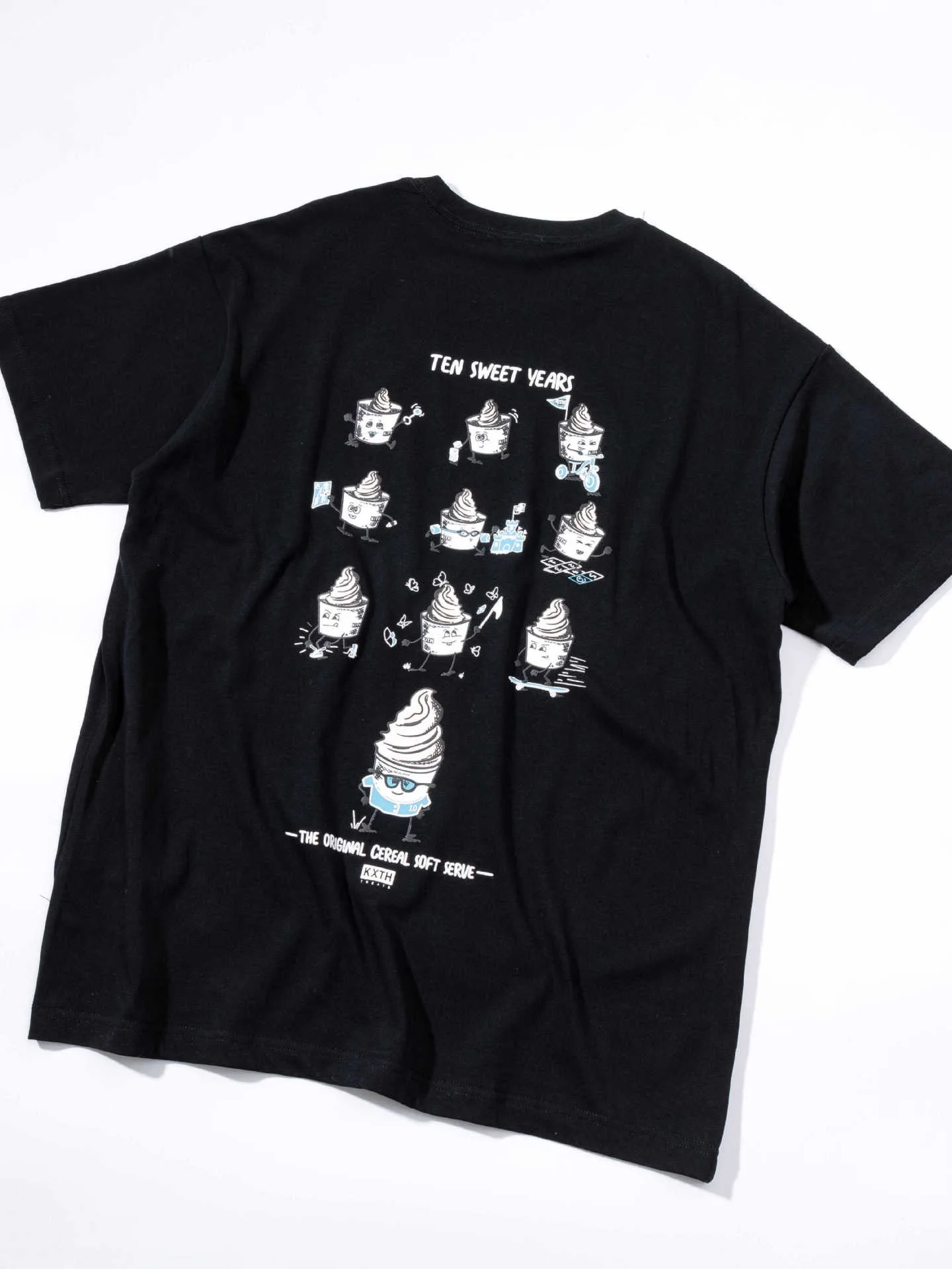 Kith Treats 10th Anniversary Graffiti Ice Cream Cartoon Loose Short Sleeve T-Shirt American Street Style round Neck Cotton Tee