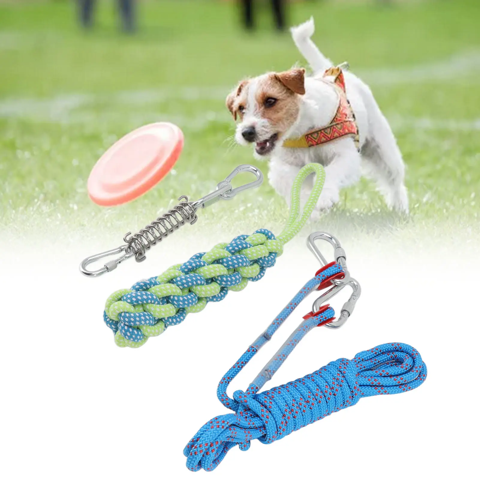 Spring Pole Dog Rope Toy Muscle Builder Interactive Dog Hanging Rope Toy For Small Medium Large Dogs