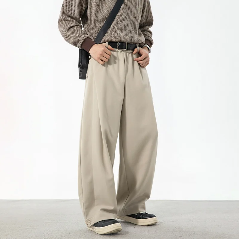 Men's Breathable Cooling Casual Trousers for Spring/Summer 2026 straight-leg loose good drape wrinkle-resistant Pants