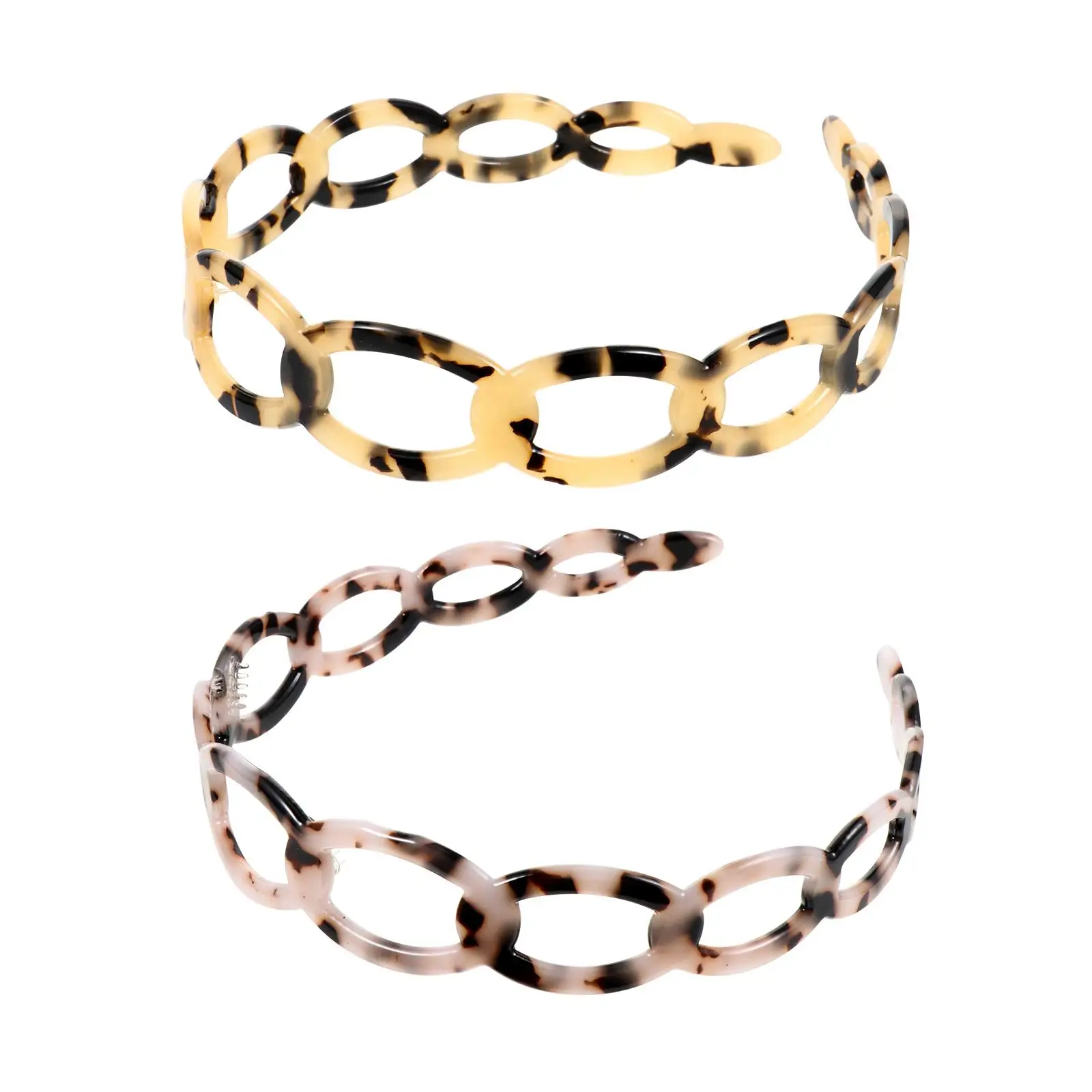

2Pcs Tortoiseshell Hairbands Acrylic Hoop Headbands Women Headband Photo Prop Lightweight Comfortable Any