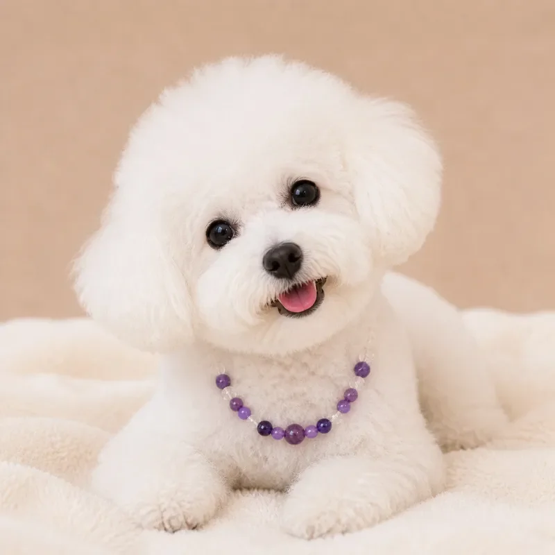 Foreign trade explosion pet crystal natural obsidian beaded pet collar luxury cat and dog necklace factory is now wholesale