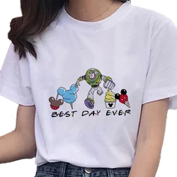 Cute Disney Toy Story Woman T-shirts Summer Basic Tops Casual Mickey Mouse Ladies Shirt Short Sleeve Goth Loose 90S Child Blouse