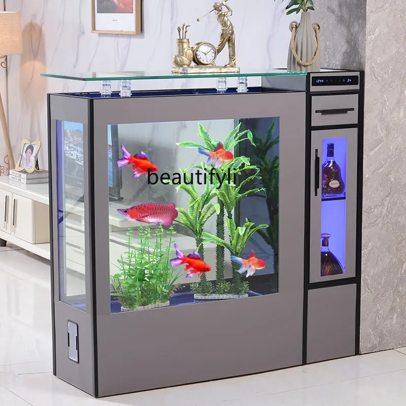 

Square Fish Tank Aquarium Living Room Screen Partition Household Large Goldfish Tank