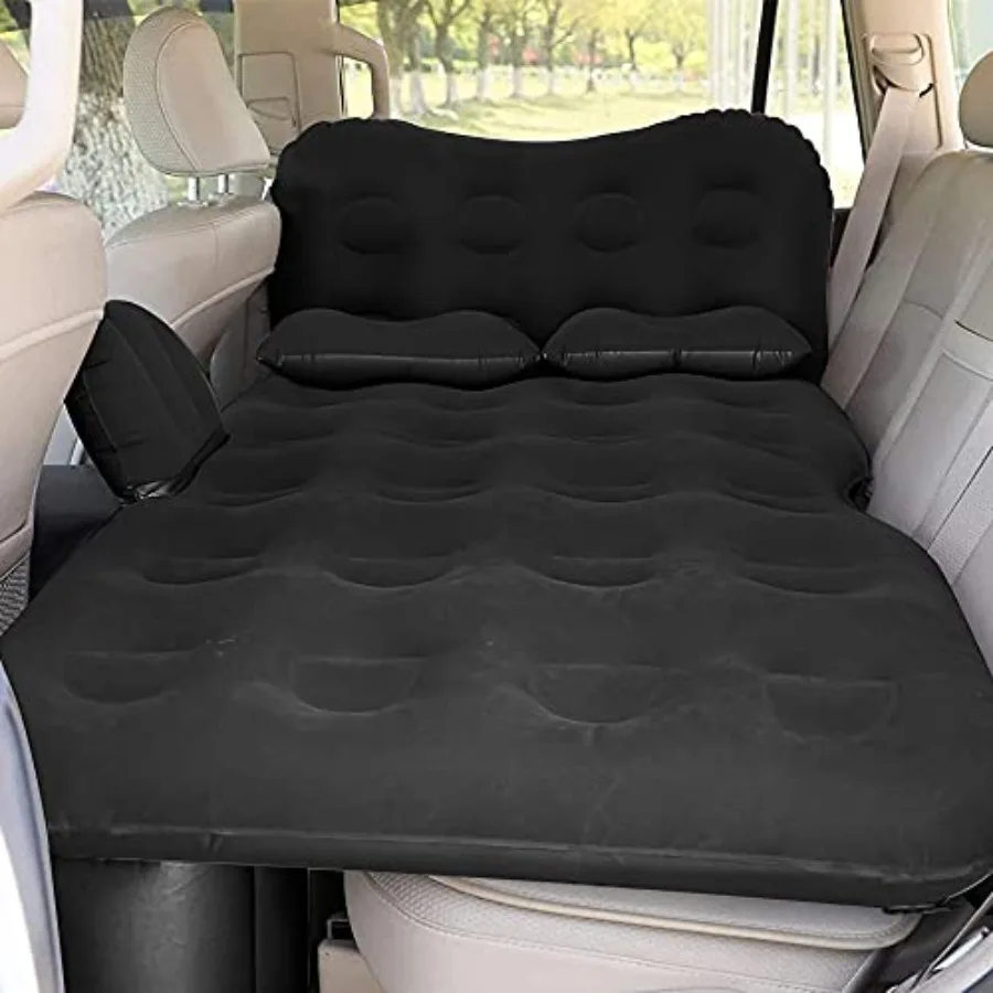 

Inflatable Car Air Mattress Travel Bed - Thickened Car Camping Bed Sleeping Pad with Air Pump 2 Pillows for Car Tent SUV Sedan