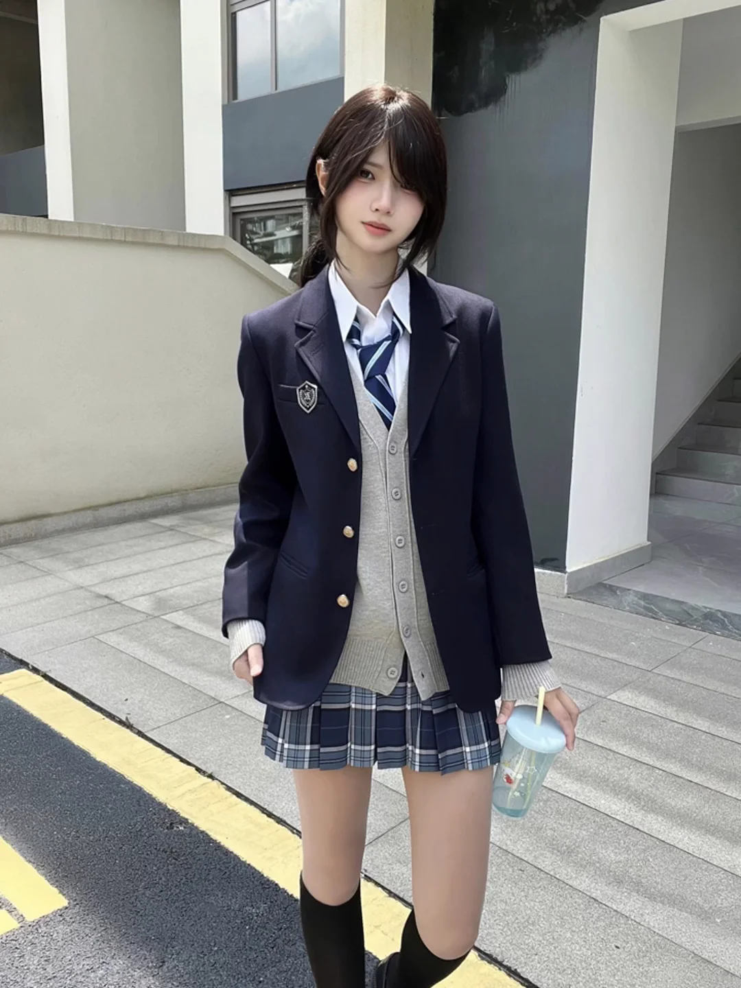 Suéter de Punto con Cuello en V para Mujer, Estilo Universitario, con Botones, Chaqueta Versátil, Larga, Informal, para Negocios