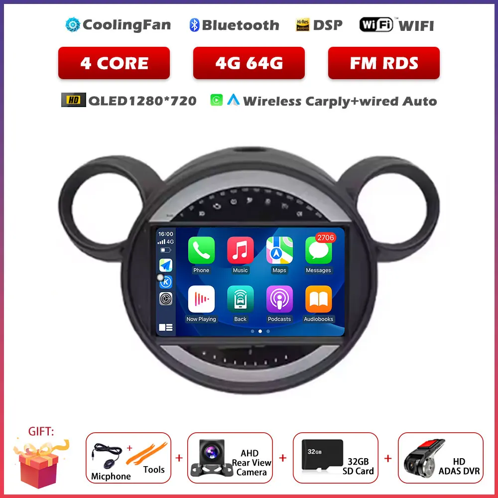 Voor BMW Mini Cooper Countryman R56 R60 2011-2013 Android 16 Auto Carplay Auto GPS Navigatie Stereo Multimedia Speler Scherm gereedschap