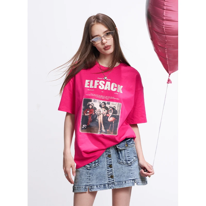 ELFSACK Y2K Denim Mini Skirt with Cargo Pockets, Harajuku Streetwear A-Line Skirt, Vintage Jean Skirt for Women