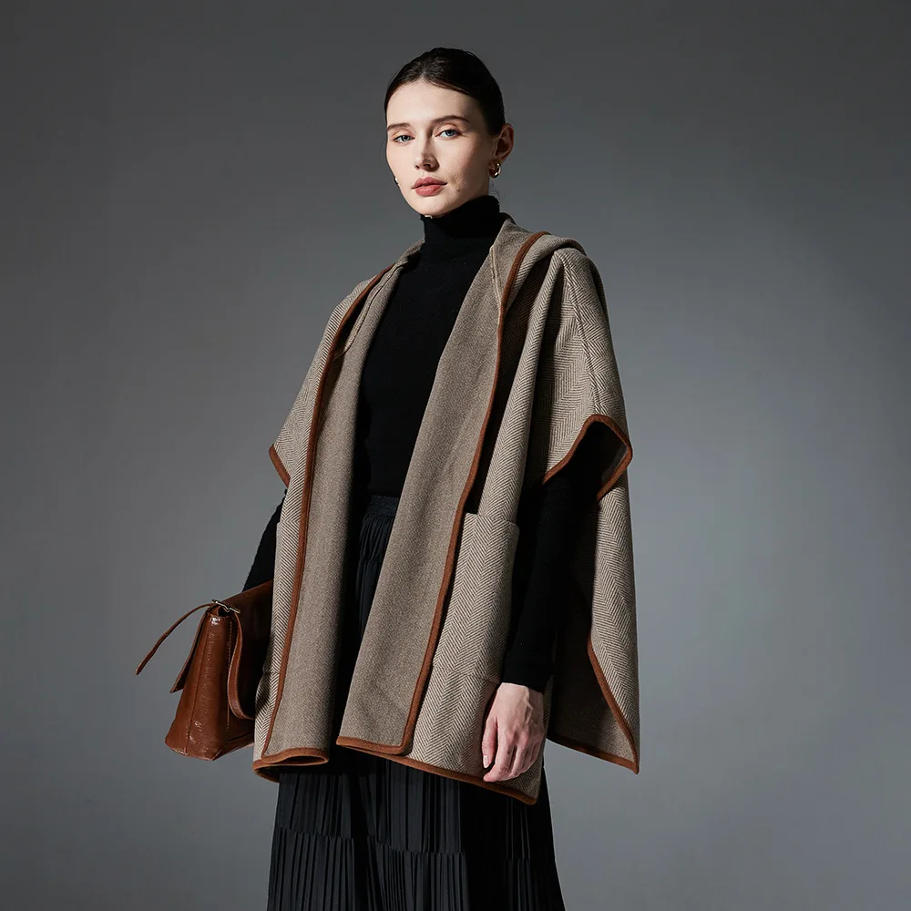 

Осень-зима, новый двусторонний шерстяной шарф с шляпой, зигзагообразный узор, высококачественный модный полипропиленовый коврик китайского производства...