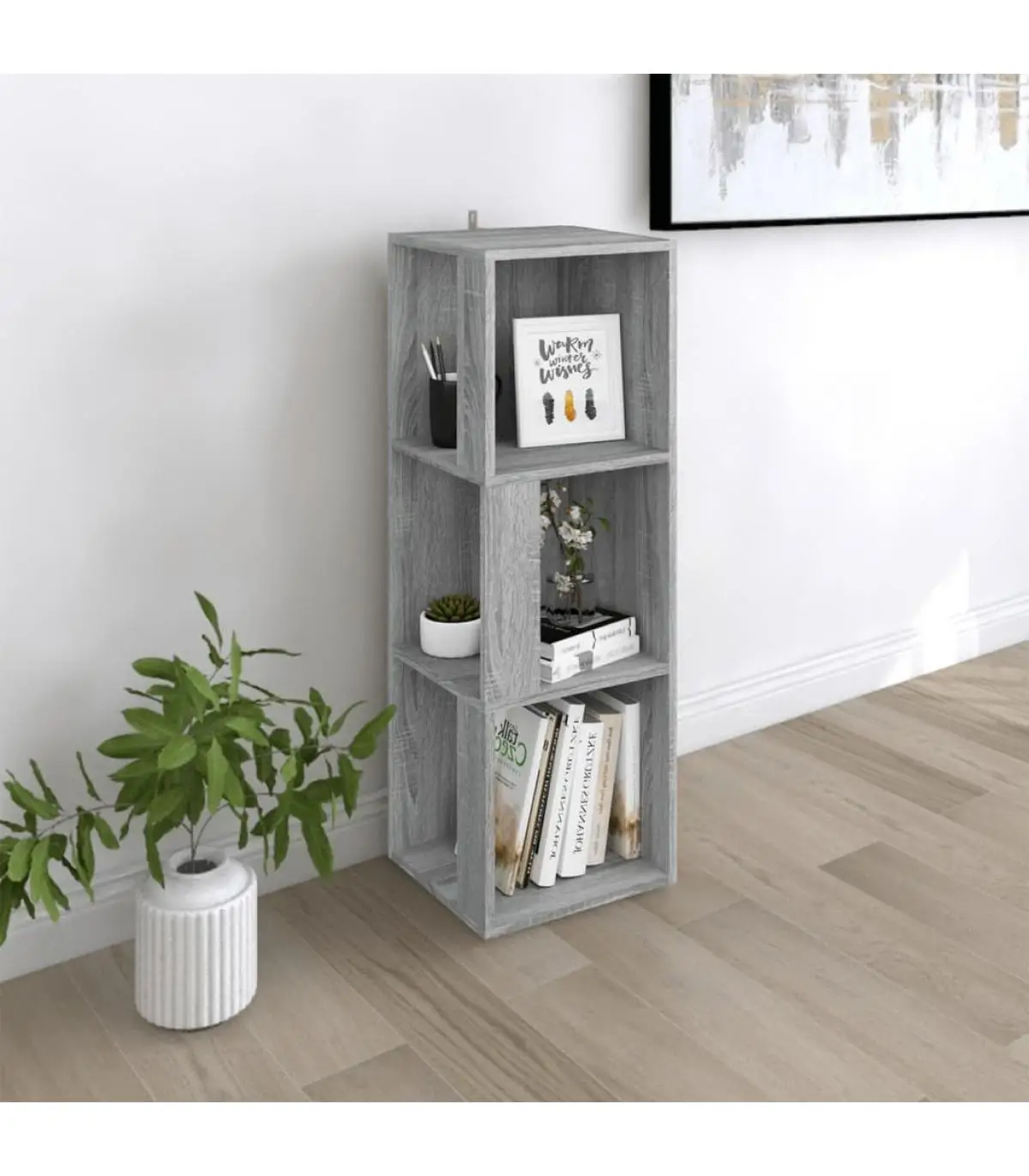 Corner furniture Sonoma gray plywood 33x33x100 cm storage lockers and cabinets