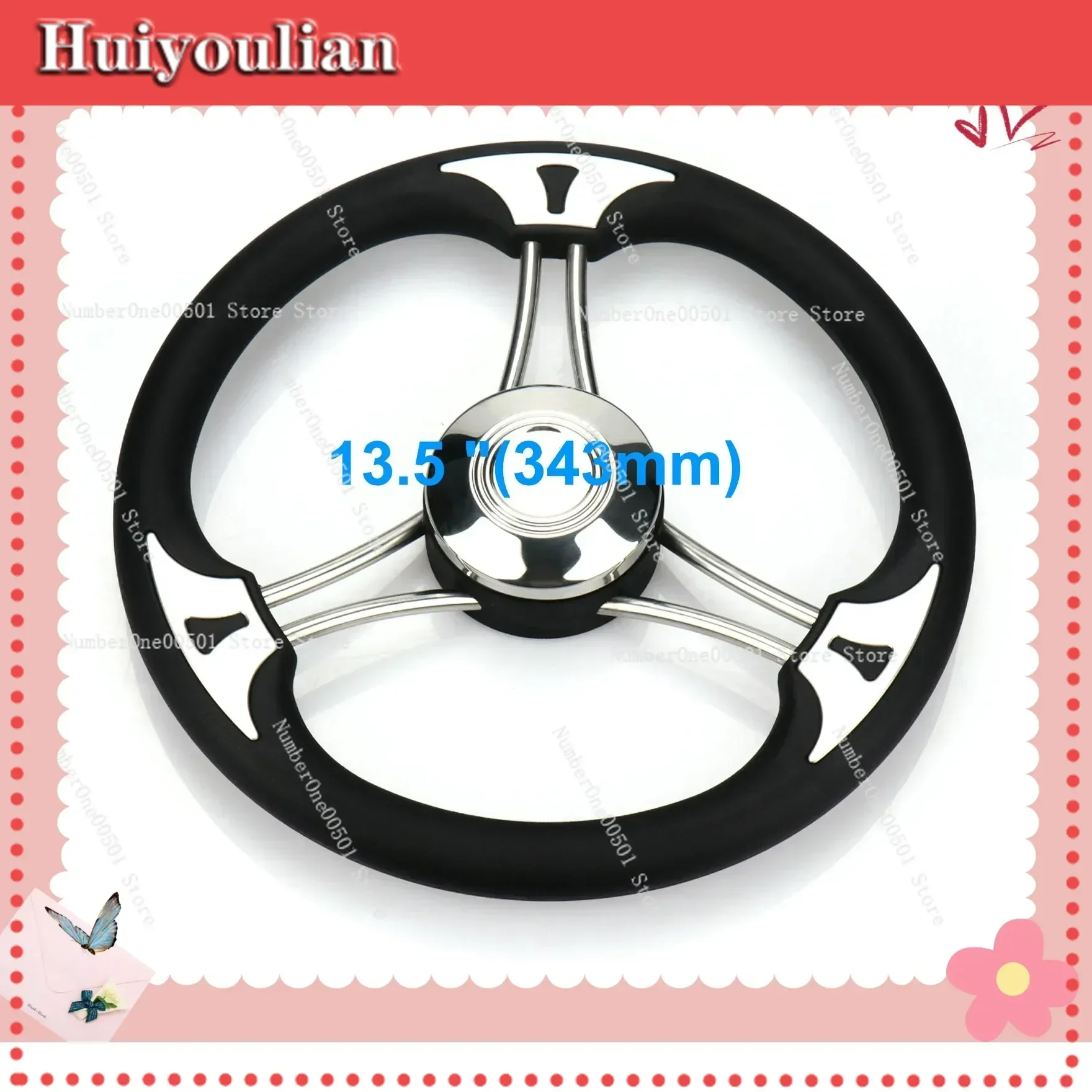 For  Marine Helm Control Stainless Steel Boat Steering Wheel with Foam Grip for Hydraulic Steering System Universal Fit -LBW095