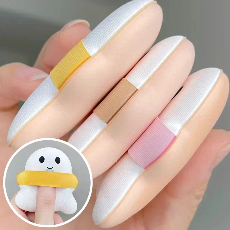 15pcs Cute Ghost Finger Puffs Wet Dry Use Makeup Puff Concealer Foundation Powder Sponge Cosmetics Cushions Face Beauty Tools