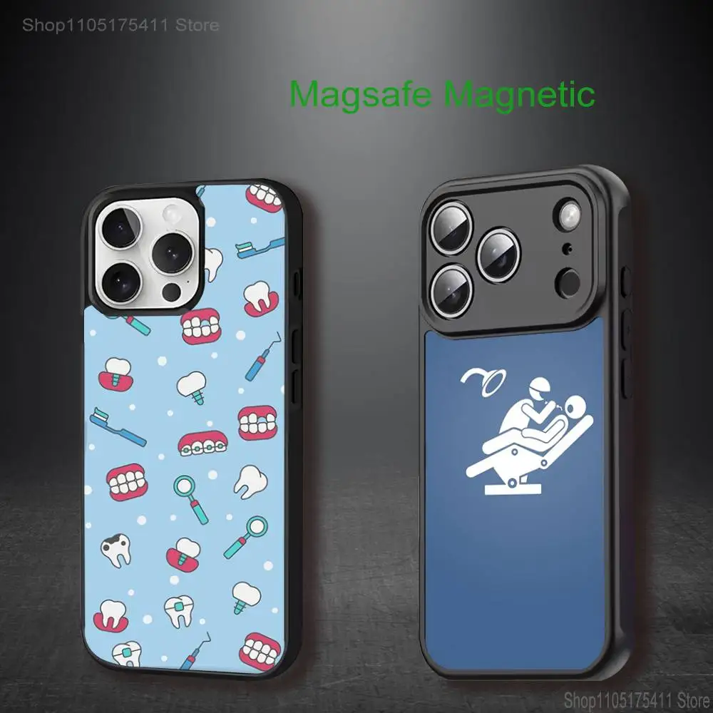 

Dentist Teeth Tooth Phone Case For iPhone 17,16,15,14,13,12,11,Pro,Max,Plus,Mini,SE4,E Magnetic Magsafe Wireless Charging