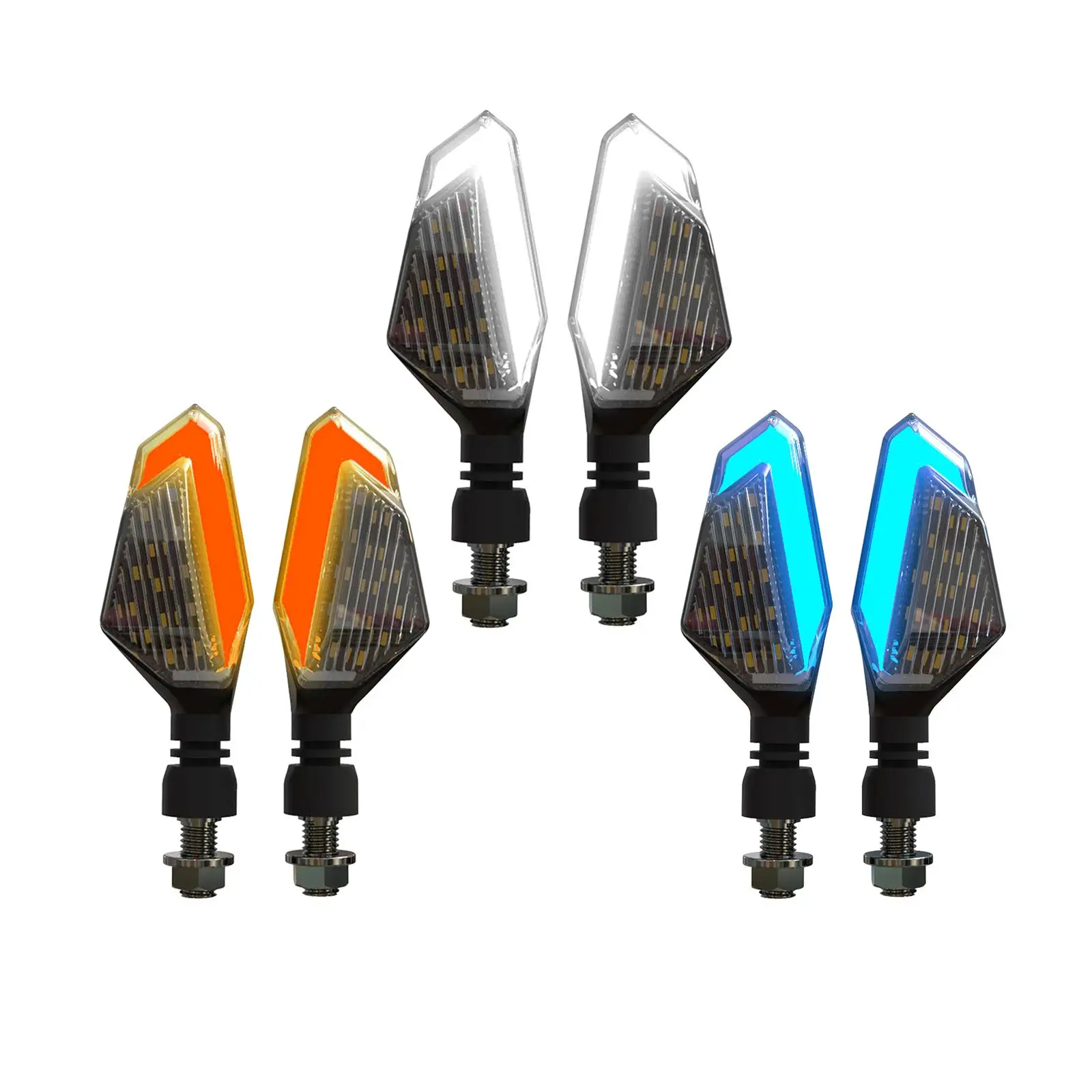 Motorcycle LED Turn Signal Light Waterproof ABS Shell Flexible Indicators Motorcycle Blinker Lamp day and Night Driving