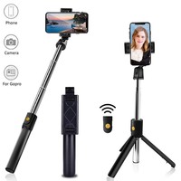 Foldable 3 in1 Mini Wireless Bluetooth Selfie Stick with Shutter Remote Retractable mini Tripod Monopod For iPhone Xiaomi Huawei