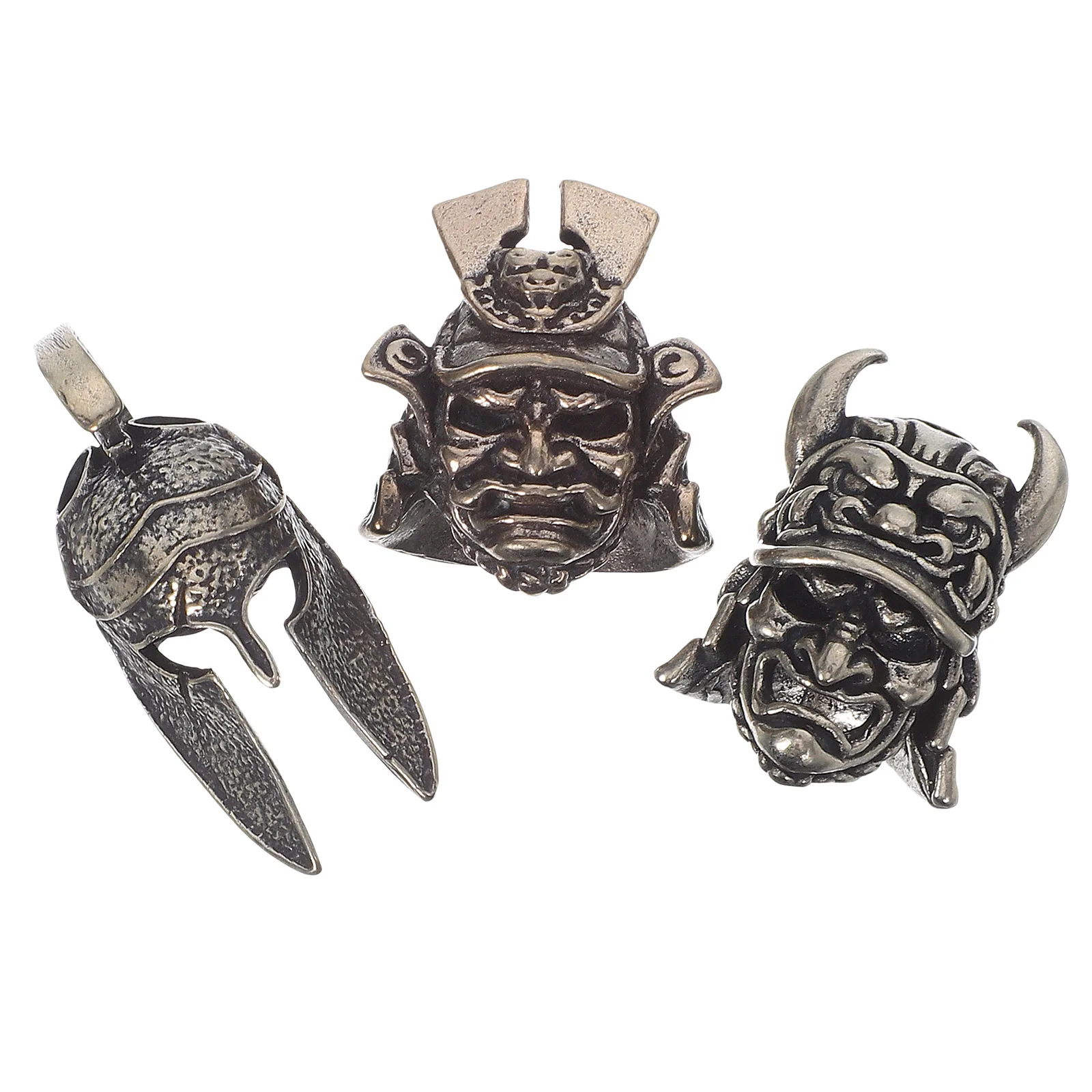 

3Pcs Retro Japanese Samurai Charm Durable Pendants for DIY Projects Necklace Keychain Decorative Items