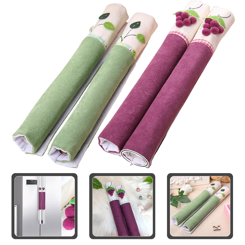

2Sets Refrigerator Handle Covers Design Protective Washable Kitchen Appliance Door Handle Protector for Fridge