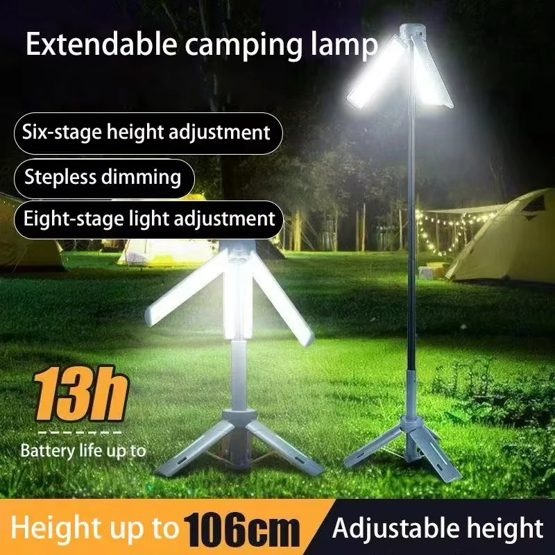 Portable Folding Camping Light - Telescopic Lantern USB Rechargeable 8000mAh Outdoor Waterproof Power Bank with Triangle Stand