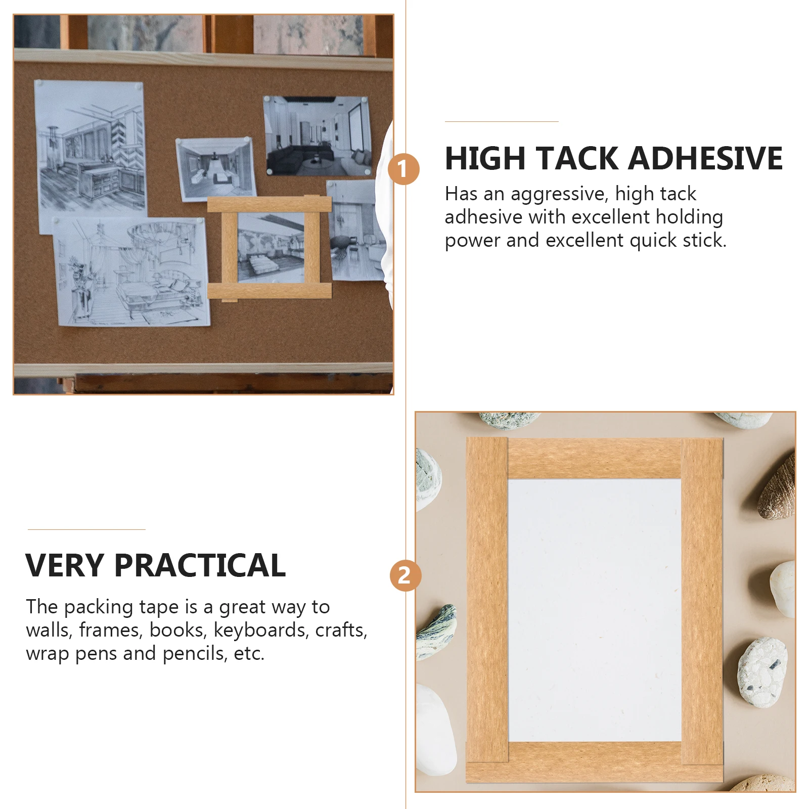 

Writable Kraft Paper Packing Tape Strong Adhesive Sealing Tool For Diy Crafts Stationery Home Decor Water Resistant Oil Proof