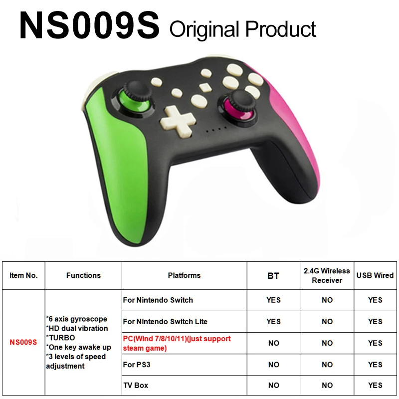 GAMINJA Original controlador inalámbrico BT para Nintendo Switch