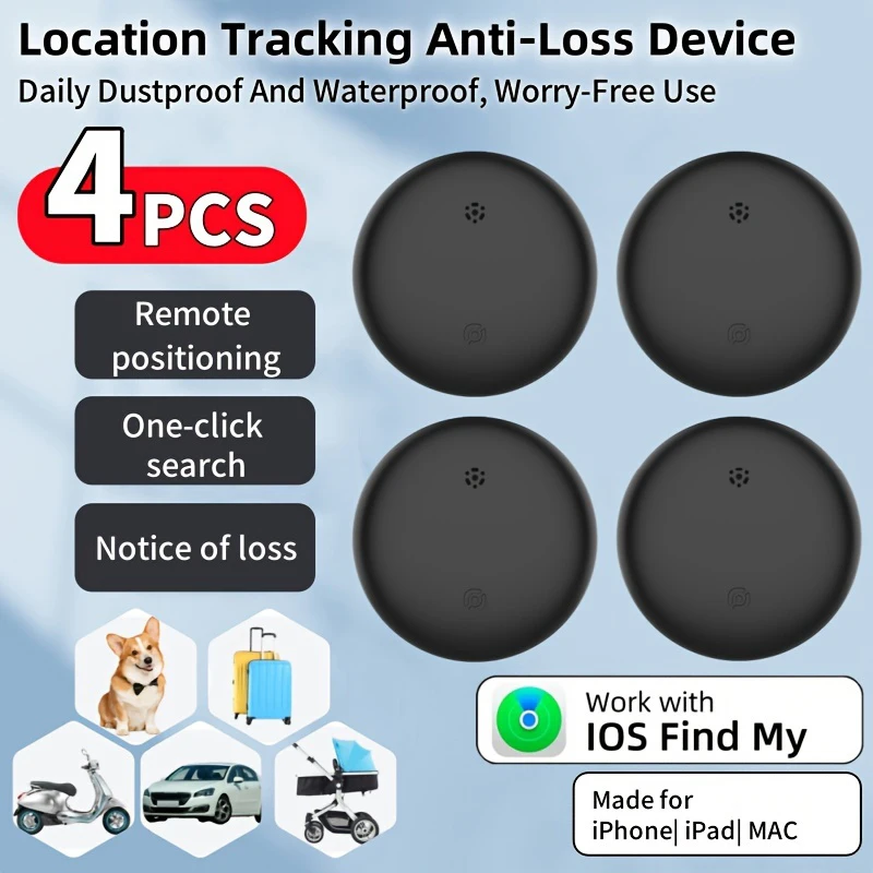 

4PCS Smart iTag Global Locator GPS Tracker Works with iOS Find My APP Anti-lost Finder Locator for Keys Wallet Car Pet Luggage