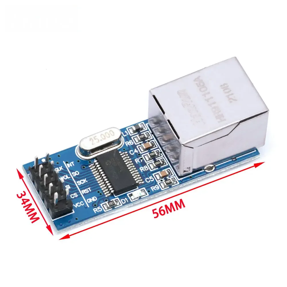 Arduino Nano ENC28J60 Ethernet Shield – Placa de interfaz de red Mini SPI LAN para redes IoT y bricolaje
