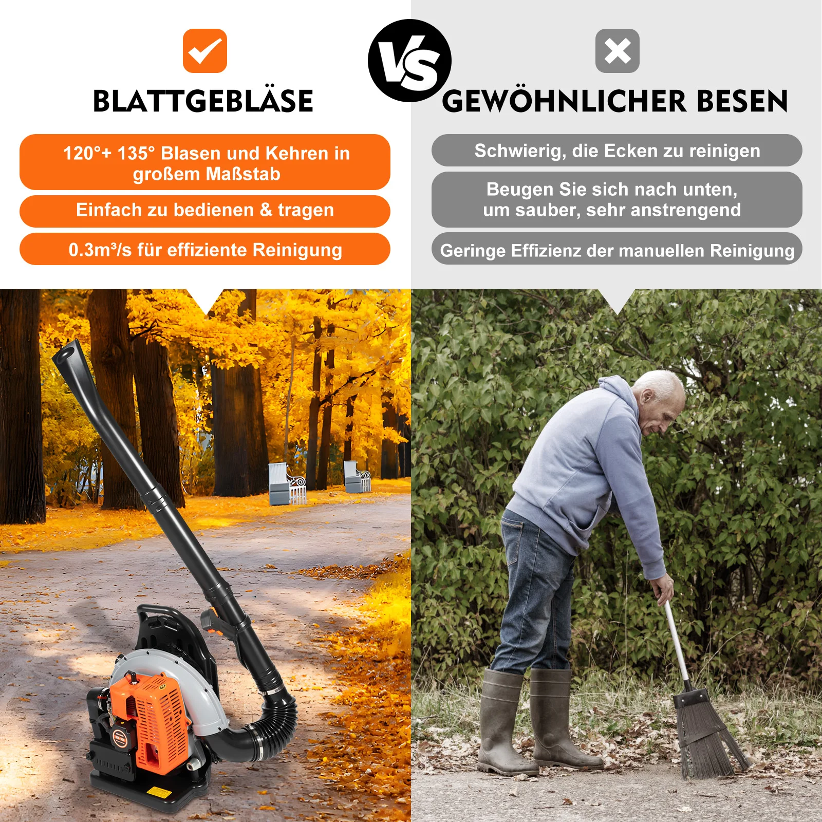 منفاخ الطاقة 2.7kw 2-السكتة الدماغية مولد سحب الحبل التبديل حزام الكتف قابل للتعديل انخفاض استهلاك الوقود لكنس الطرق