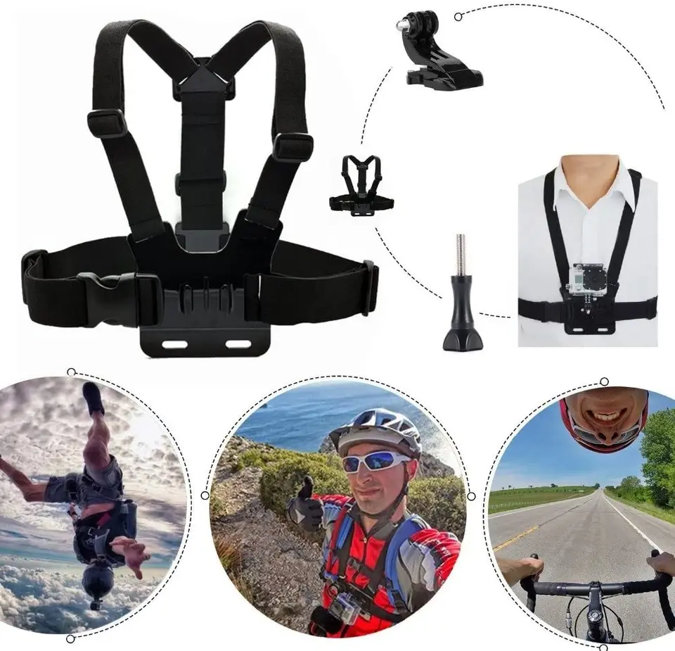 Kit Cinghie Per Testa E Pettorali Per GoPro E Action Cam – Universale Per Hero 13/12/11/10 E AKASO - 4