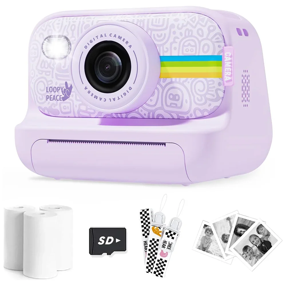 

Детская цифровая камера, игрушки, HD-объектив, 2,0-дюймовый экран, зум с 32 ГБ, подарки на день рождения, фестиваль, путешествие, селфи, детская камера с мгновенной печатью