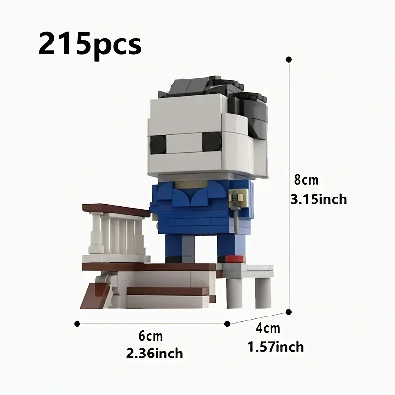 MOC-figura enmascarada de terror, 215 Uds., bloques de construcción, modelo de Pose de acción, juguete coleccionable DIY, Casa Encantada, regalo para fanáticos de adultos