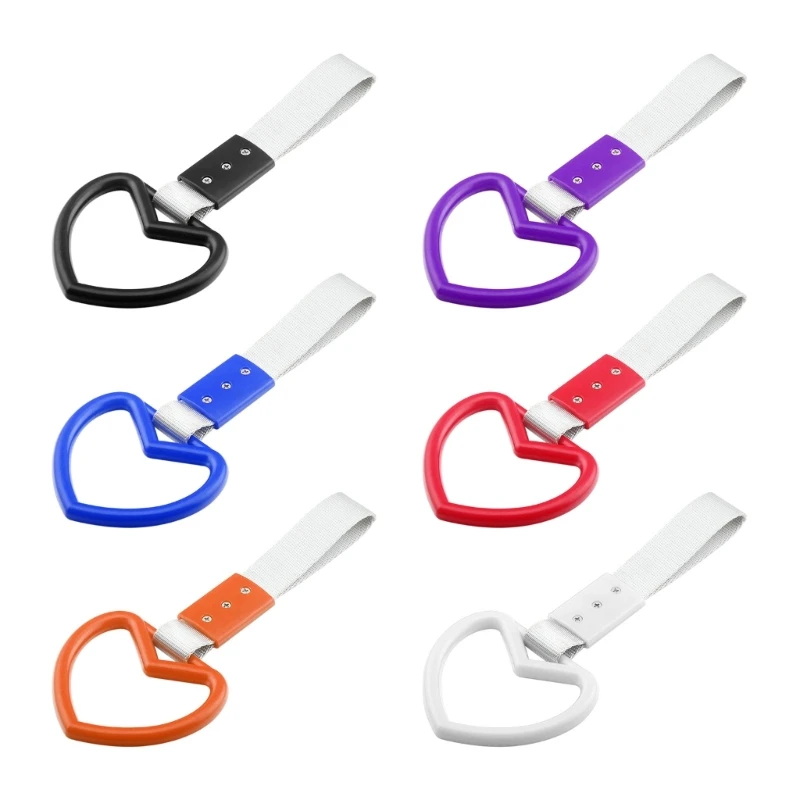 Heart-Shaped Hand Drift Charm Strap Decorative Loops-Rear Bumper Warning Ring for Car Interior-Exterior Decor Subway-Bus