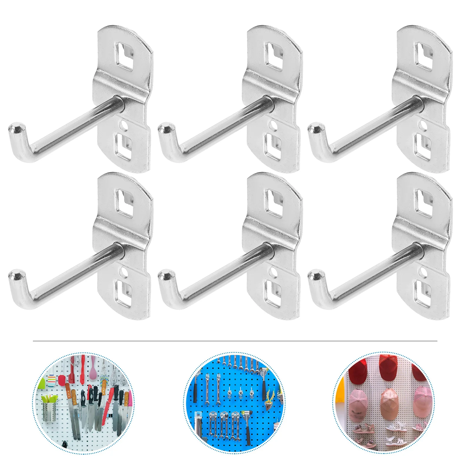 12 Pcs Metal Slat Grid Wall Bracket Hangers Phone Holder Coat Hanger Pegboard Hooks Display Hooks Supermarket Shelf Hook