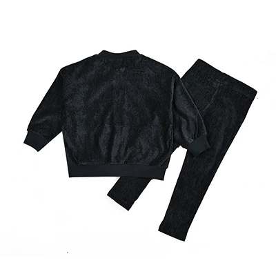 Herbst-Winter Blaues Chenille-Kinderbekleidungsset für Jungen und Mädchen Geschwister-Outfits Modische Kinderkleidung – Detail 10