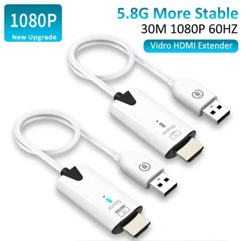 

Беспроводной передатчик и приёмник видео и аудио 1080P 30M, HDMI-совместимый удлинитель, адаптер для телевизора, монитора, проектора