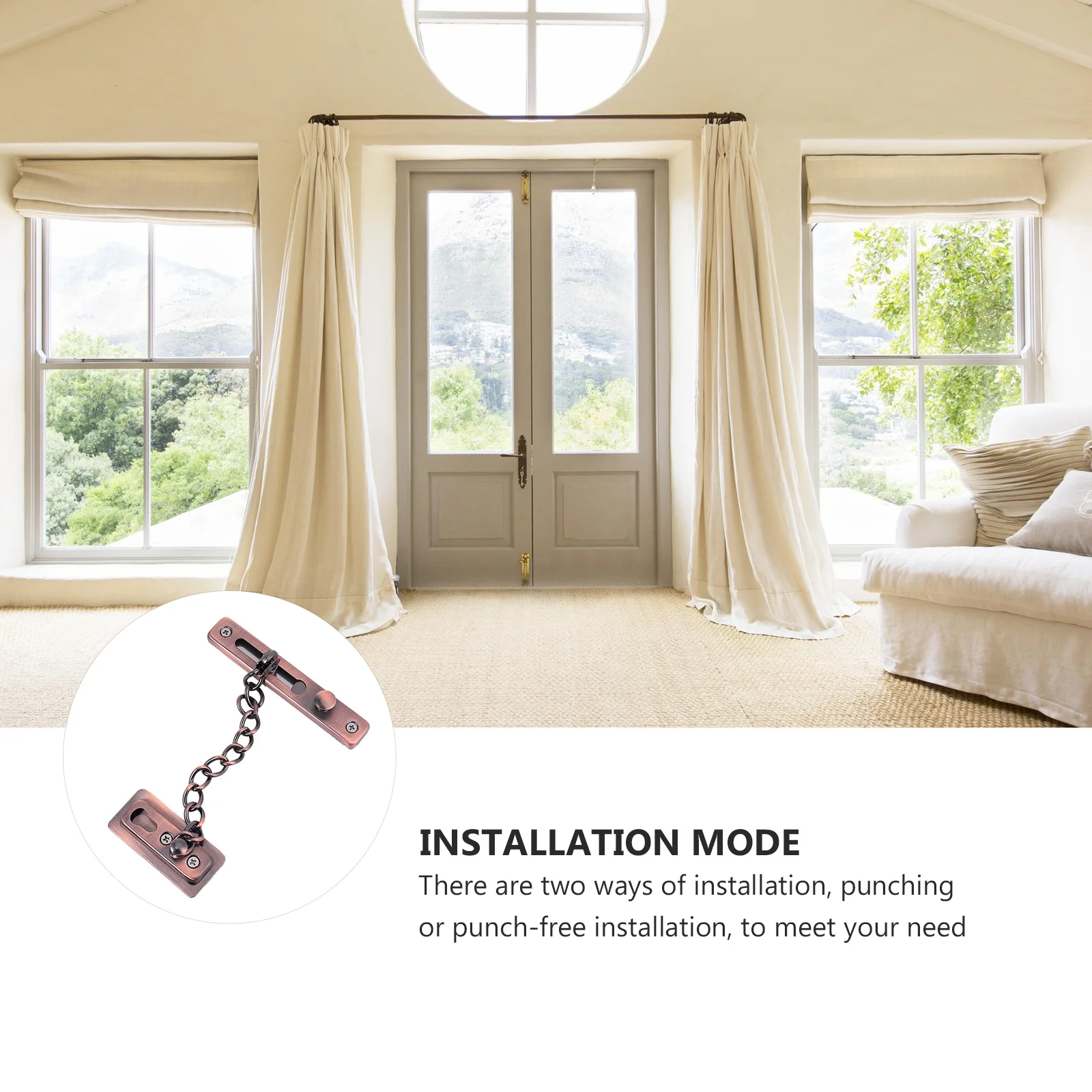 

Stainless Steel Security Chain Lock Door Chain Guard Latch For Home Safety Anti-Theft Sliding Bolt Hardware Door Stopper