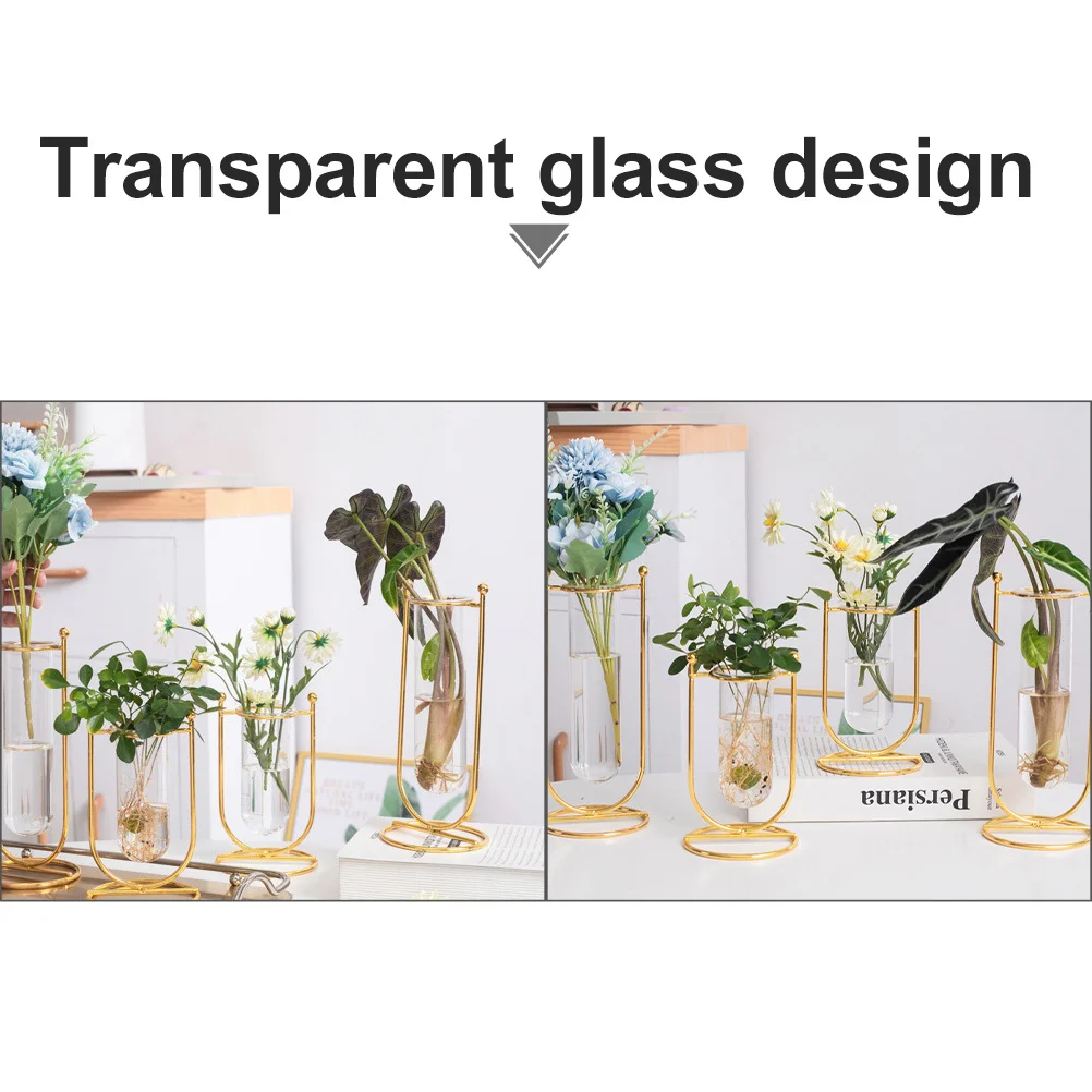 

Home Decor Hydroponics Plants Pot Flower Arrangement Holder Decorative Planter Container Golden Creative Vase