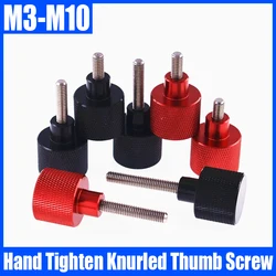 1PCS M3 M4 M5 M6 M8 M10 Black/Red Aluminium Alloy Stainless Hand Tighten Knurled Thumb Screw Hand Grip Knob Step Bolt Screw