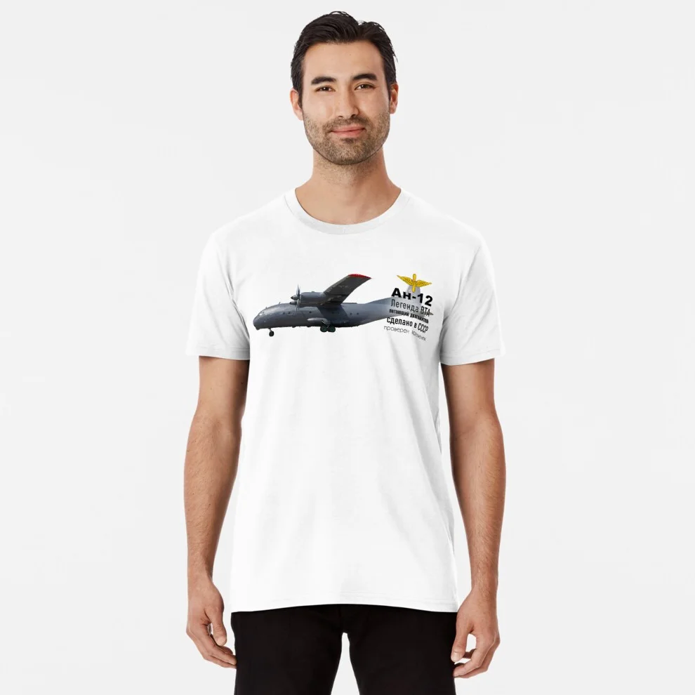 CCCP Soviet Russian Antonov An-12 Transport Aircraft T Shirt. New 100% Cotton Short Sleeve O-Neck Casual Mens T-shirt Size S-3XL
