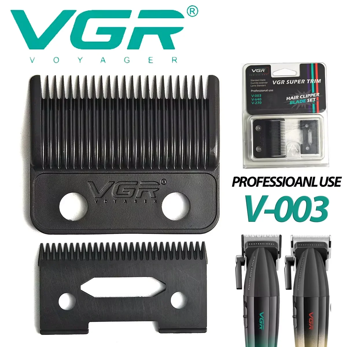 Professional  VGR V-003 DLC Blade Hair Clipper Blade Trimmer Replacement Original Cutter Head Accessories Tool